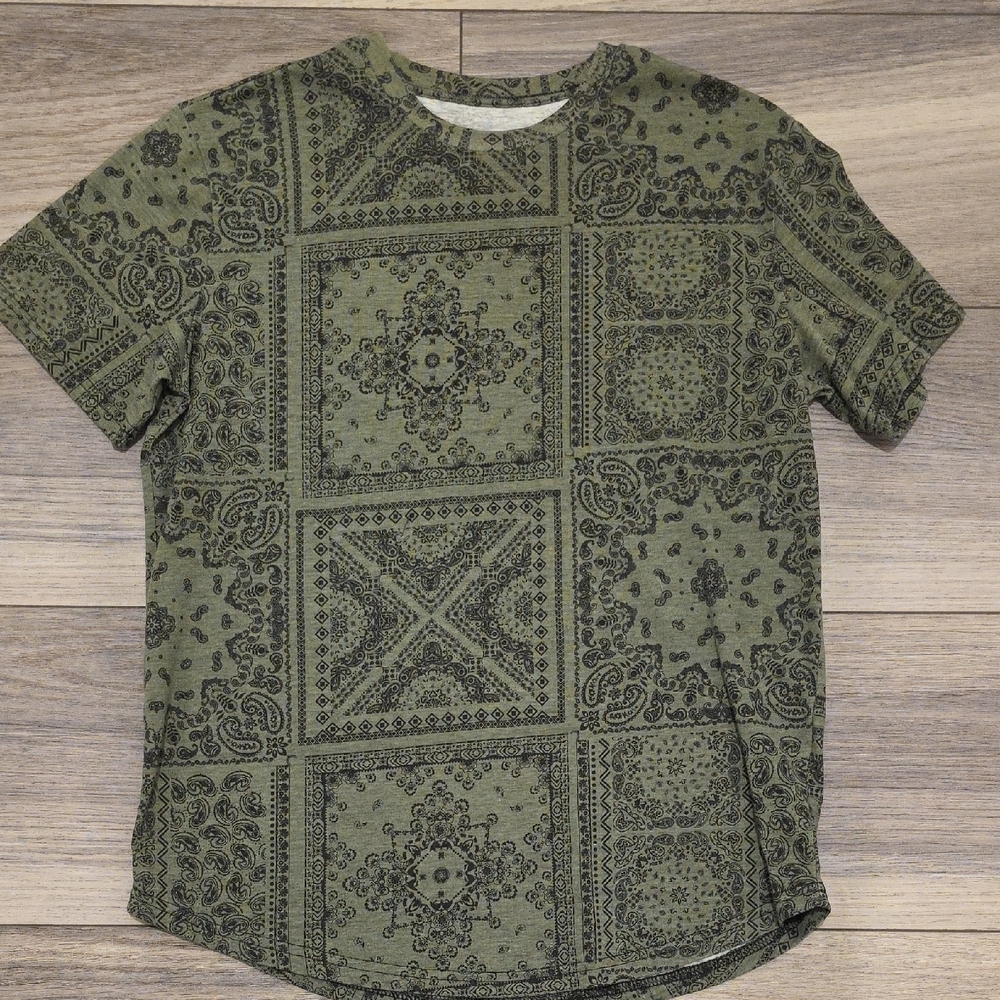 Green Patterned Men's Shirt